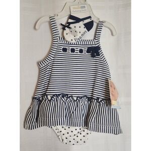 Vitamins Baby Newborn Girls Striped Dress Bloomer‎ Socks Set 3M